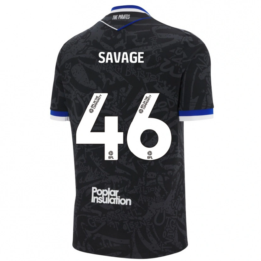 Danxen Kinder Taelan Savage #46 Schwarz Weiß Auswärtstrikot Trikot 2025/26 T-Shirt Österreich