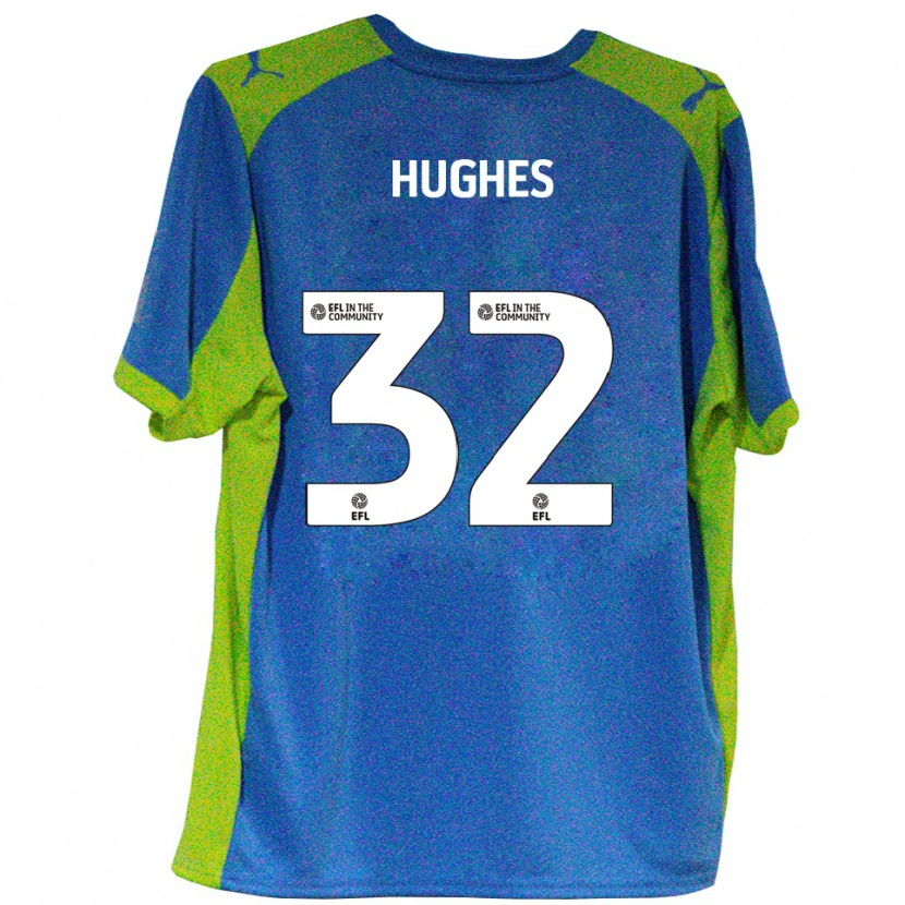 Danxen Kinder Kayden Hughes #32 Himmelblau Gelb Auswärtstrikot Trikot 2025/26 T-Shirt Österreich