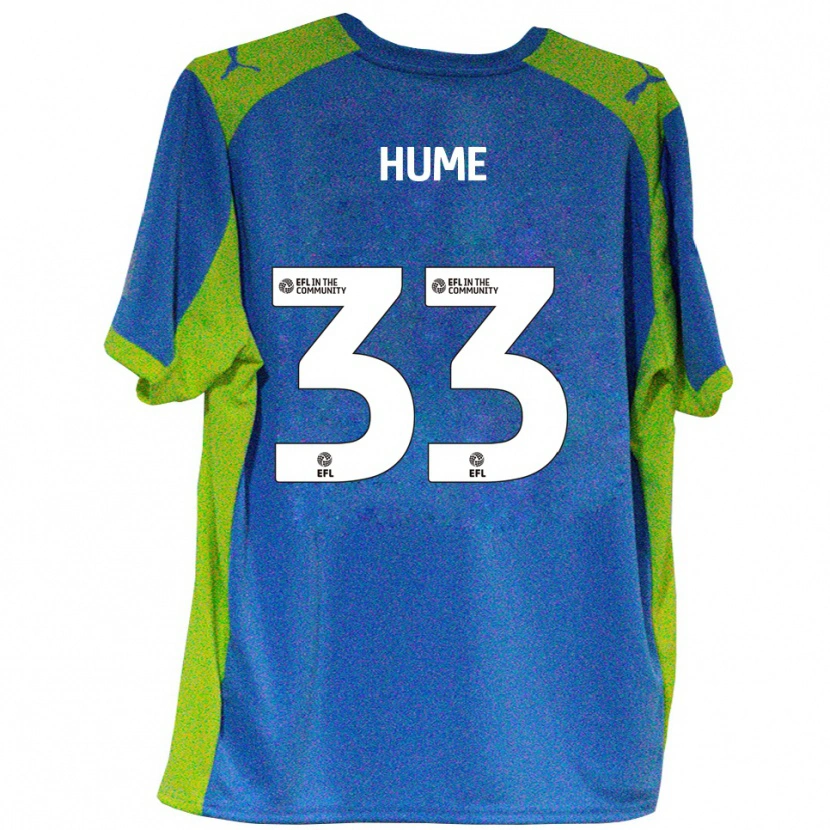 Danxen Kinder Denver Hume #33 Himmelblau Gelb Auswärtstrikot Trikot 2025/26 T-Shirt Österreich