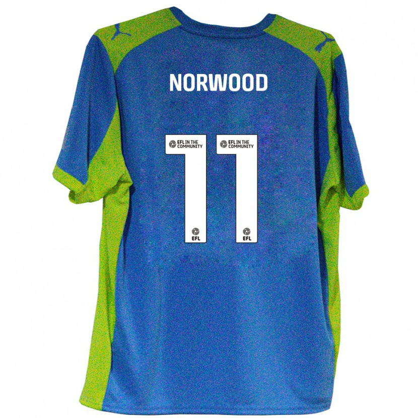 Danxen Kinder James Norwood #11 Himmelblau Gelb Auswärtstrikot Trikot 2025/26 T-Shirt Österreich