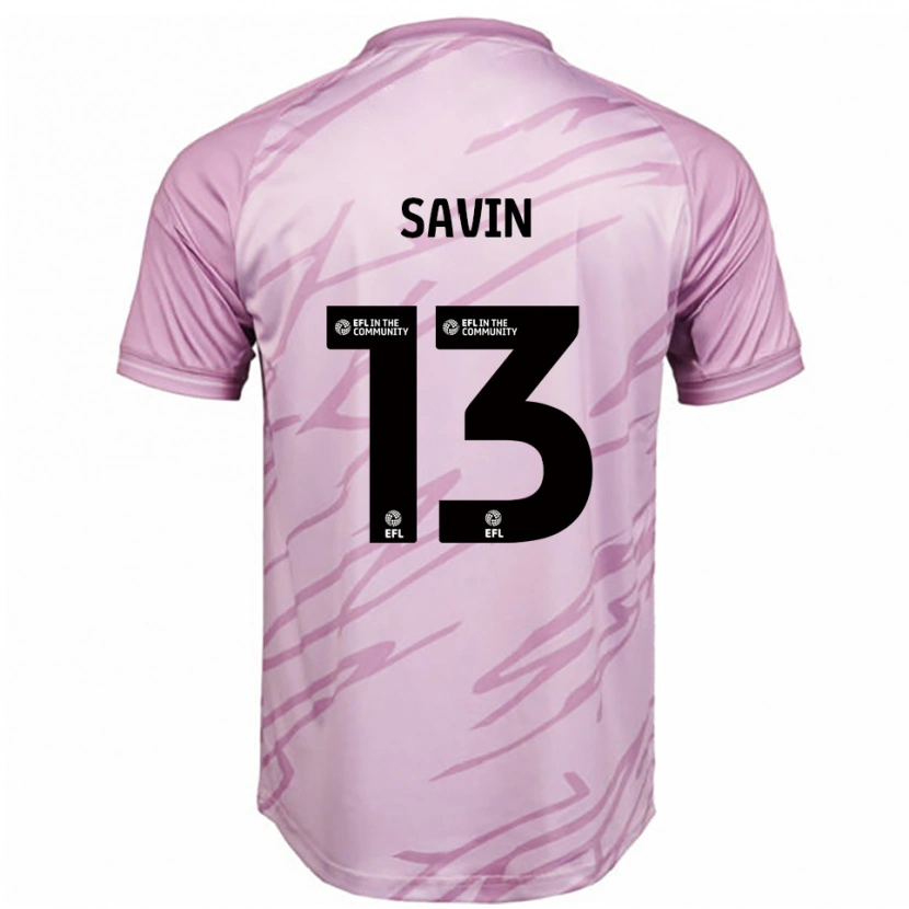 Danxen Kinder Toby Savin #13 Pink Schwarz Auswärtstrikot Trikot 2025/26 T-Shirt Österreich