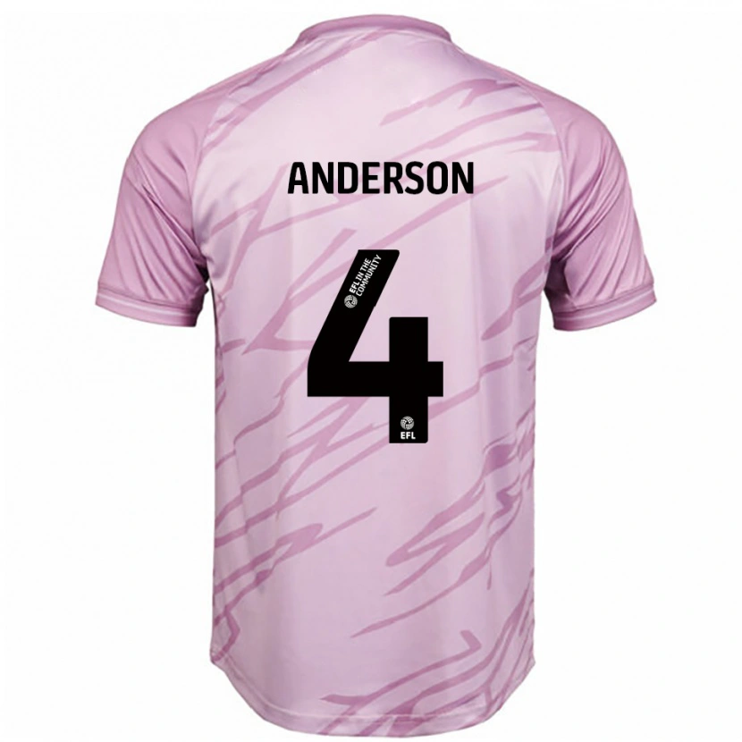 Danxen Kinder Tom Anderson #4 Pink Schwarz Auswärtstrikot Trikot 2025/26 T-Shirt Österreich