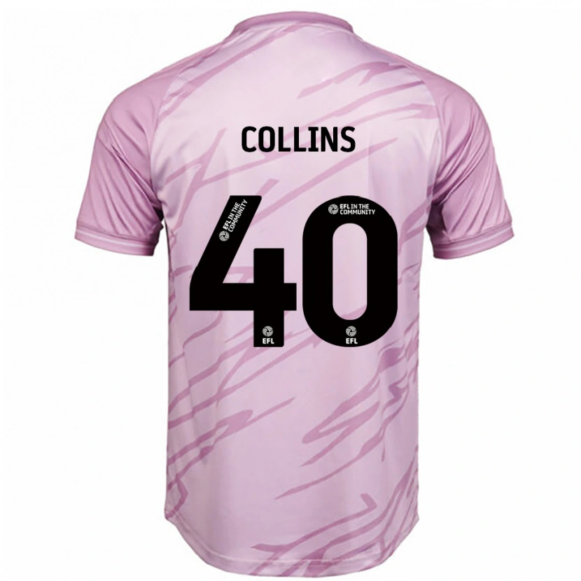 Danxen Kinder Jude Collins #40 Pink Schwarz Auswärtstrikot Trikot 2025/26 T-Shirt Österreich