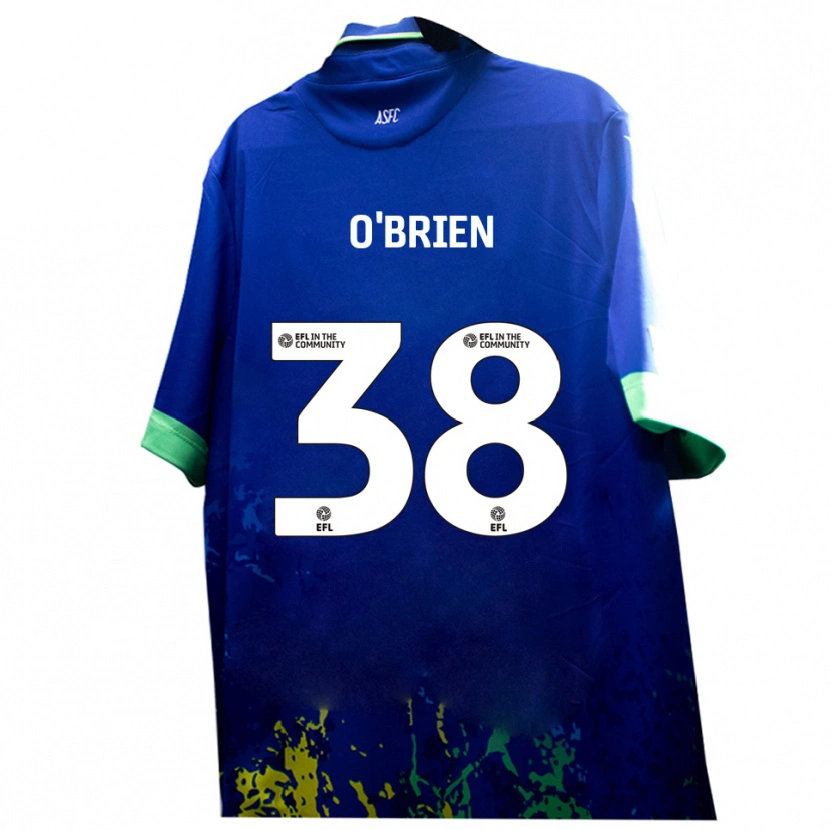 Danxen Kinder Connor O'brien #38 Blau Gelb Auswärtstrikot Trikot 2025/26 T-Shirt Österreich