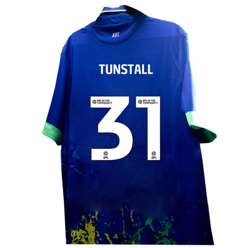 Danxen Kinder Finlay Tunstall #31 Blau Gelb Auswärtstrikot Trikot 2025/26 T-Shirt Österreich
