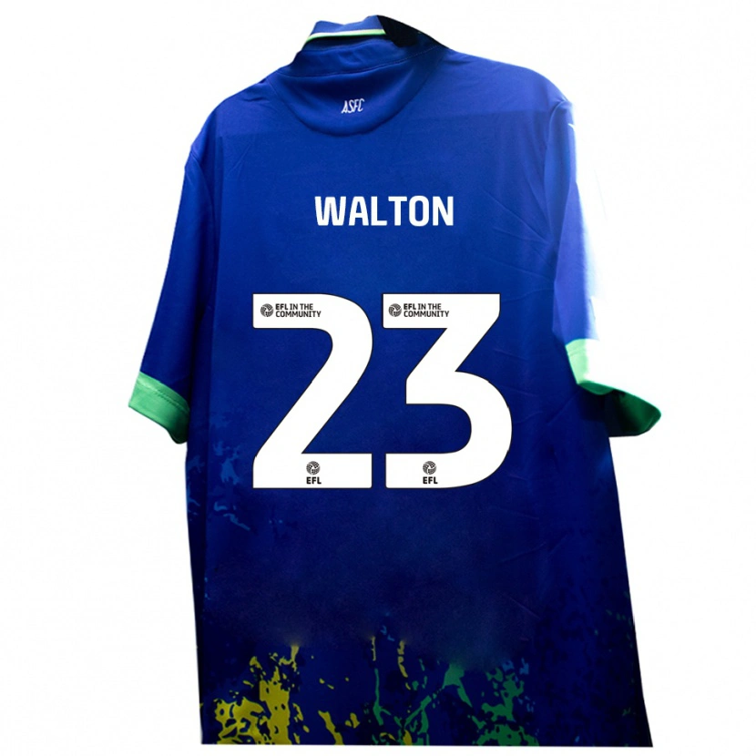 Danxen Kinder Tyler Walton #23 Blau Gelb Auswärtstrikot Trikot 2025/26 T-Shirt Österreich