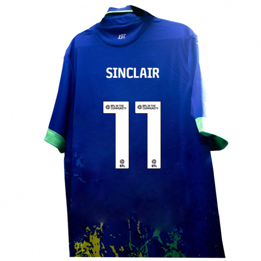 Danxen Kinder Isaac Sinclair #11 Blau Gelb Auswärtstrikot Trikot 2025/26 T-Shirt Österreich