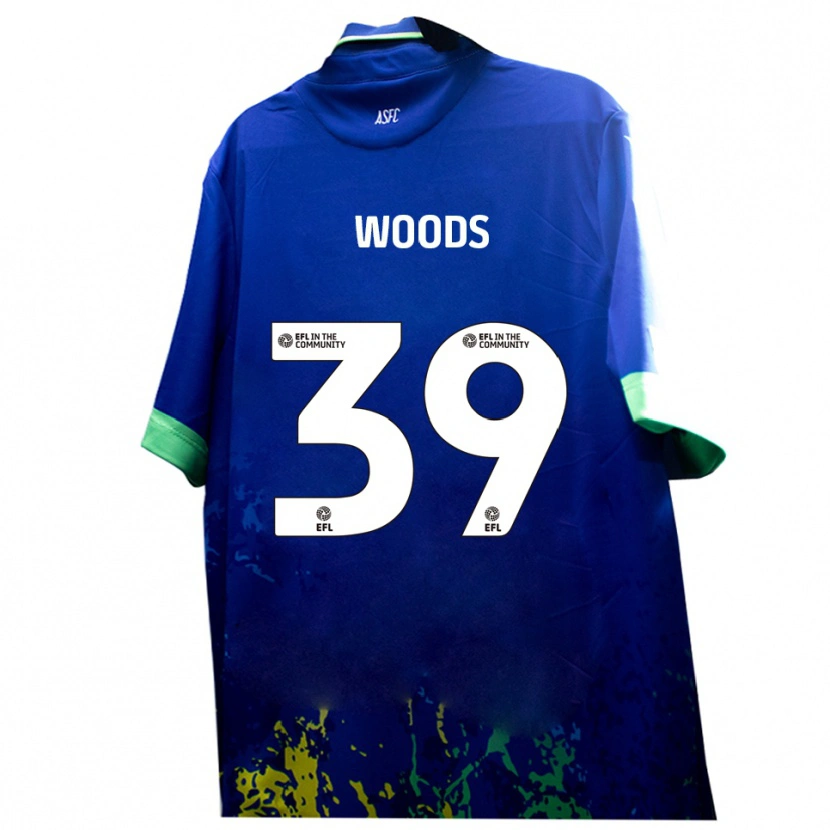 Danxen Kinder Josh Woods #39 Blau Gelb Auswärtstrikot Trikot 2025/26 T-Shirt Österreich