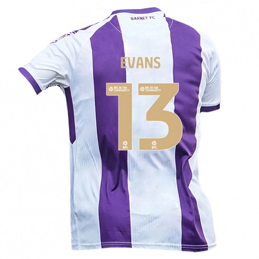 Danxen Kinder Owen Evans #13 Weiß Lila Auswärtstrikot Trikot 2025/26 T-Shirt Österreich
