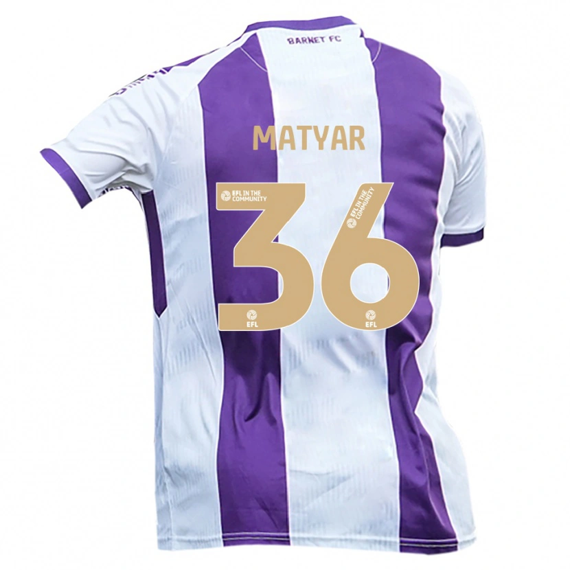 Danxen Kinder Rohat Matyar #36 Weiß Lila Auswärtstrikot Trikot 2025/26 T-Shirt Österreich