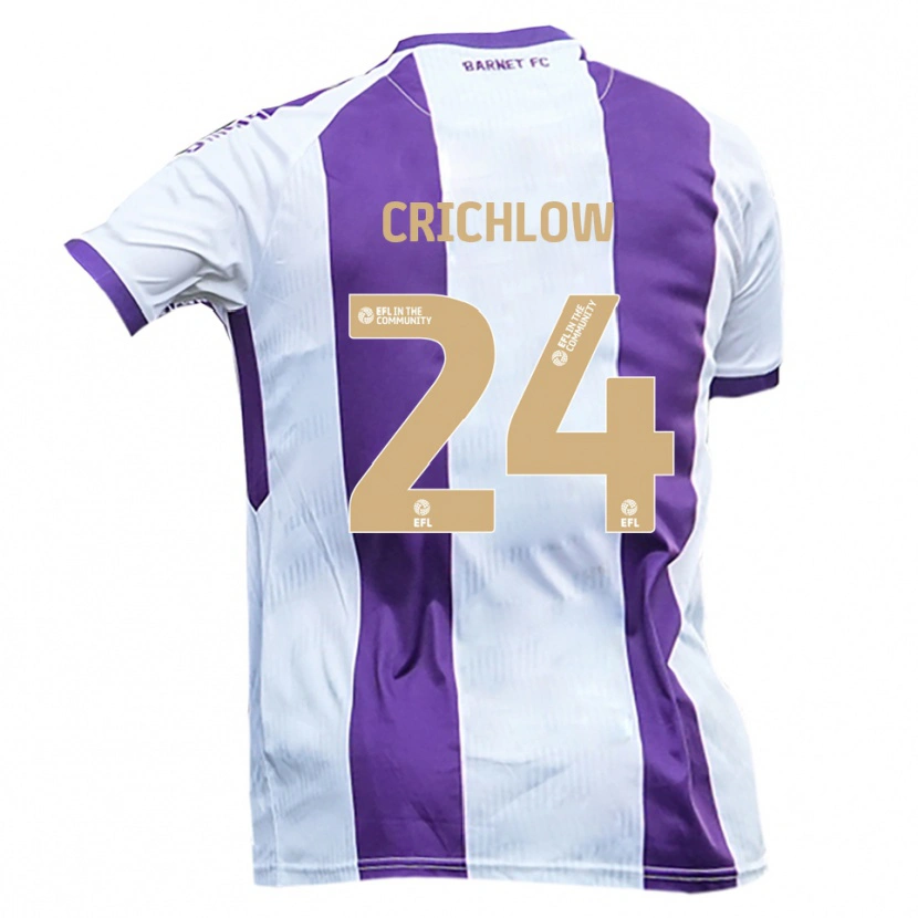 Danxen Kinder Romoney Crichlow #24 Weiß Lila Auswärtstrikot Trikot 2025/26 T-Shirt Österreich