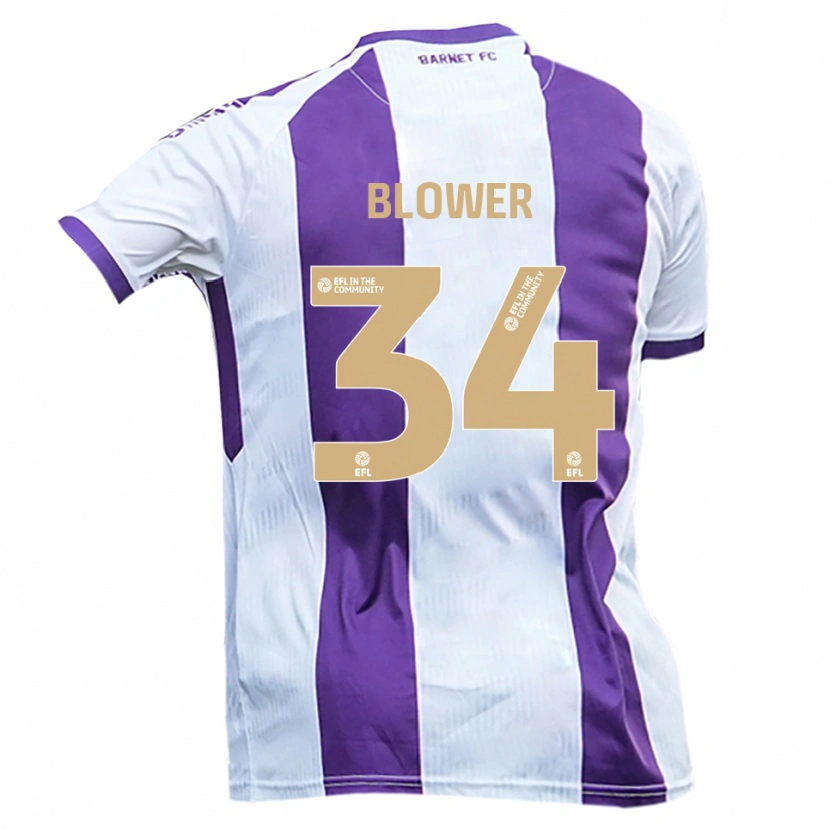 Danxen Kinder Jack Blower #34 Weiß Lila Auswärtstrikot Trikot 2025/26 T-Shirt Österreich