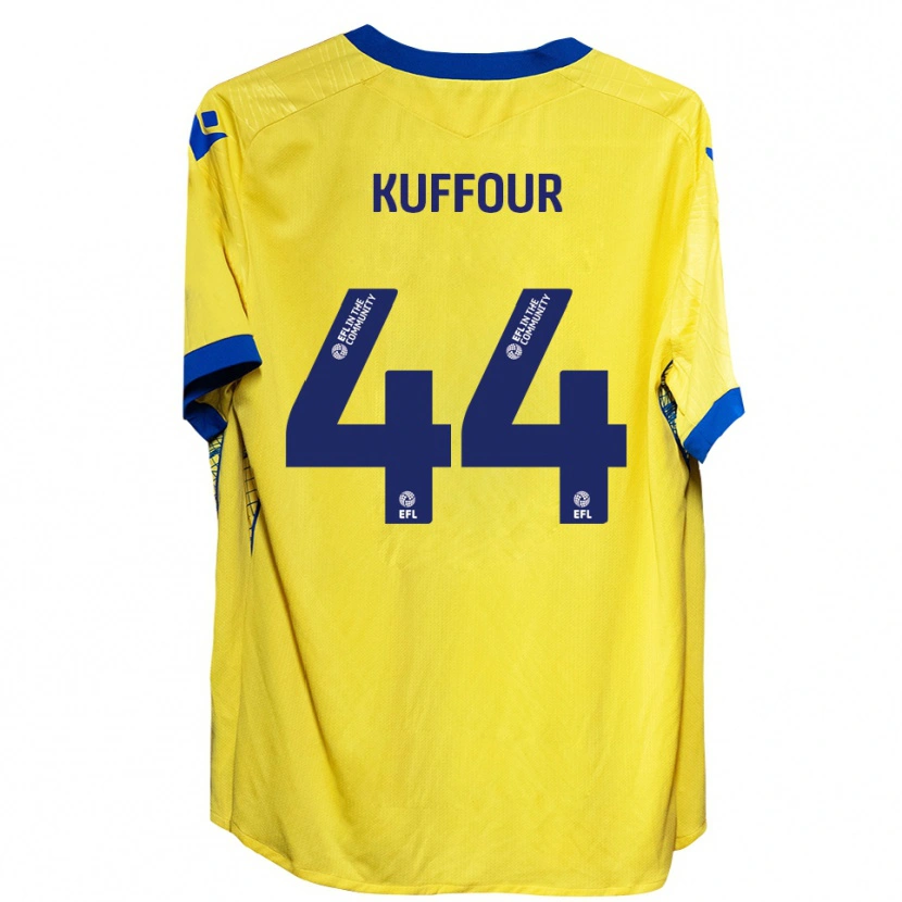 Danxen Kinder Samuel Kuffour Jr. #44 Gelb Blau Auswärtstrikot Trikot 2025/26 T-Shirt Österreich