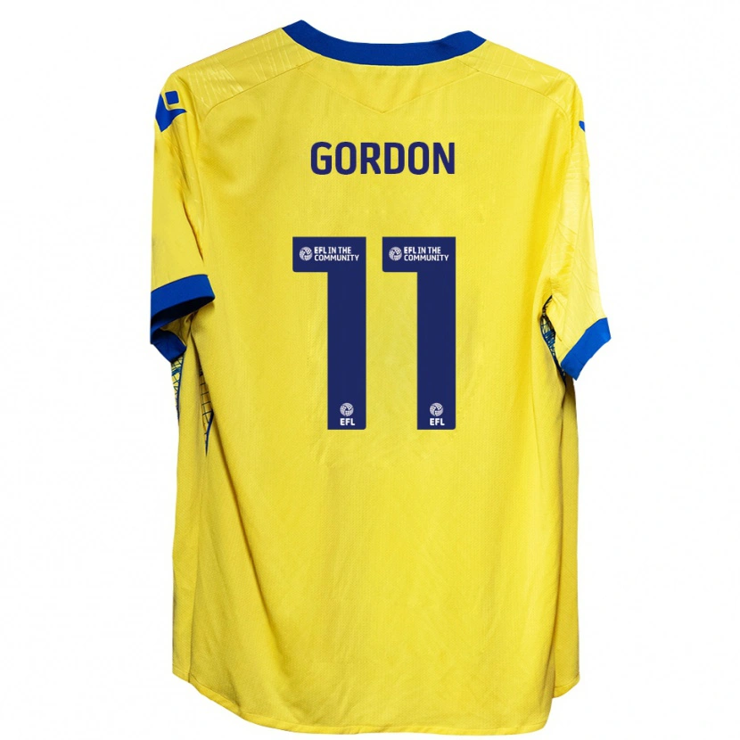 Danxen Kinder John-Kymani Gordon #11 Gelb Blau Auswärtstrikot Trikot 2025/26 T-Shirt Österreich