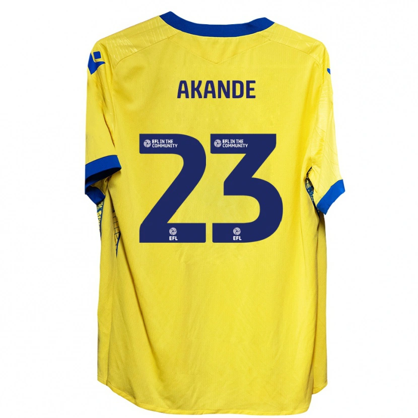 Danxen Kinder Adrian Akande #23 Gelb Blau Auswärtstrikot Trikot 2025/26 T-Shirt Österreich