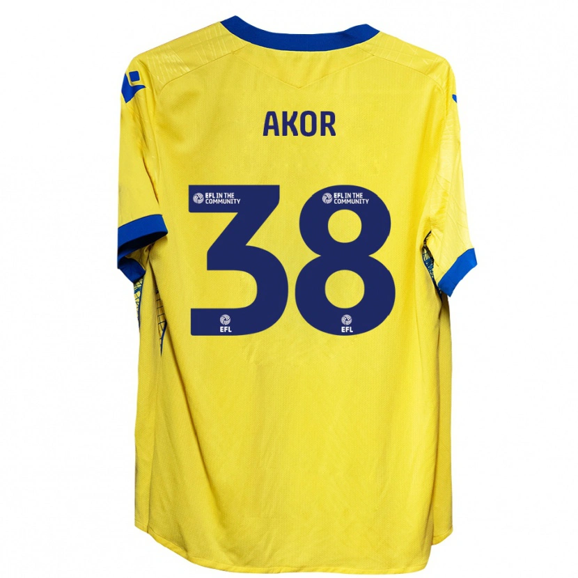 Danxen Kinder Elkanah Akor #38 Gelb Blau Auswärtstrikot Trikot 2025/26 T-Shirt Österreich