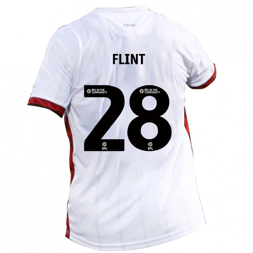 Danxen Kinder Josh Flint #28 Weiß Rot Schwarz Auswärtstrikot Trikot 2025/26 T-Shirt Österreich