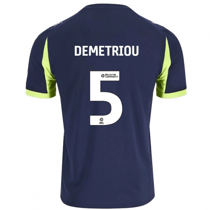 Danxen Kinder Mickey Demetriou #5 Marine Fluoreszierendes Grün Auswärtstrikot Trikot 2025/26 T-Shirt Österreich