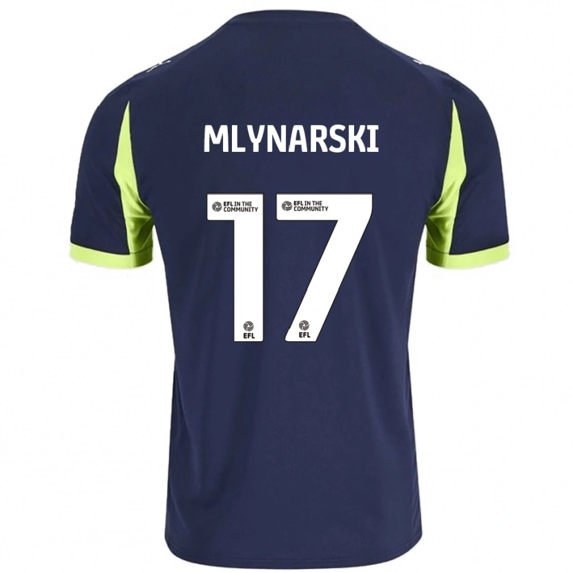 Danxen Kinder Patrick Mlynarski #17 Marine Fluoreszierendes Grün Auswärtstrikot Trikot 2025/26 T-Shirt Österreich