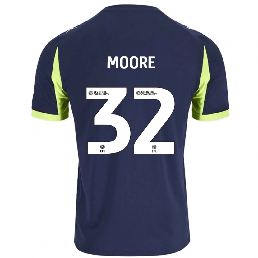 Danxen Kinder Luca Moore #32 Marine Fluoreszierendes Grün Auswärtstrikot Trikot 2025/26 T-Shirt Österreich