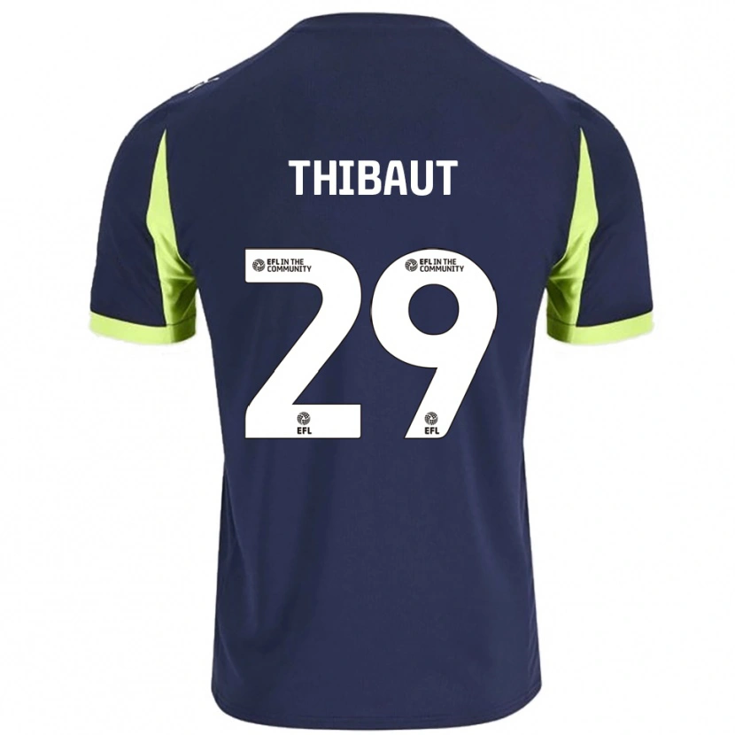 Danxen Kinder Adrien Thibaut #29 Marine Fluoreszierendes Grün Auswärtstrikot Trikot 2025/26 T-Shirt Österreich