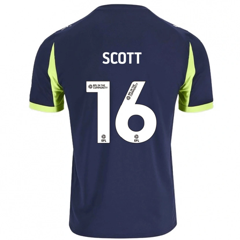 Danxen Kinder Iago Scott #16 Marine Fluoreszierendes Grün Auswärtstrikot Trikot 2025/26 T-Shirt Österreich