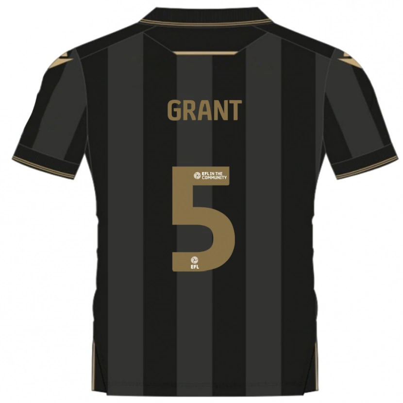 Danxen Kinder Nayan Grant #5 Schwarz Gold Auswärtstrikot Trikot 2025/26 T-Shirt Österreich