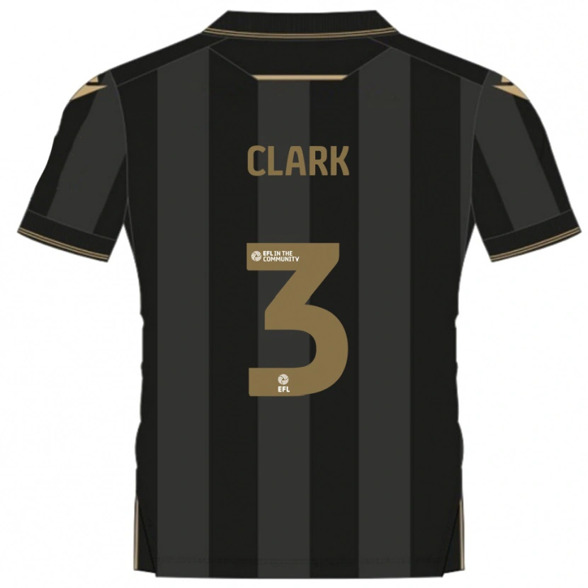 Danxen Kinder Max Clark #3 Schwarz Gold Auswärtstrikot Trikot 2025/26 T-Shirt Österreich