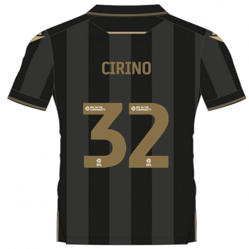 Danxen Kinder Lenni Cirino #32 Schwarz Gold Auswärtstrikot Trikot 2025/26 T-Shirt Österreich