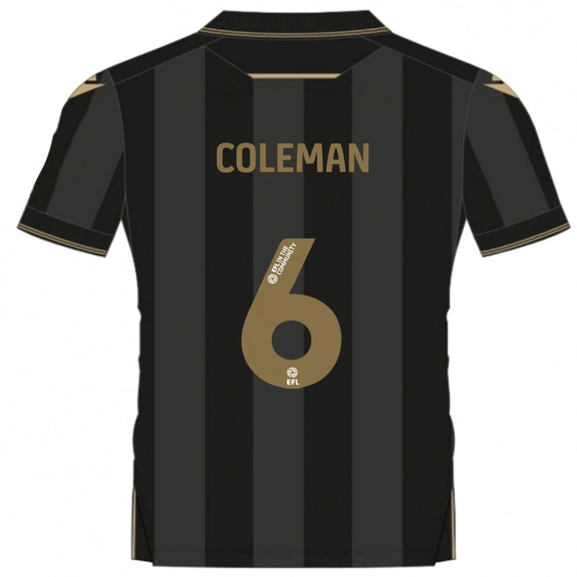 Danxen Kinder Ethan Coleman #6 Schwarz Gold Auswärtstrikot Trikot 2025/26 T-Shirt Österreich