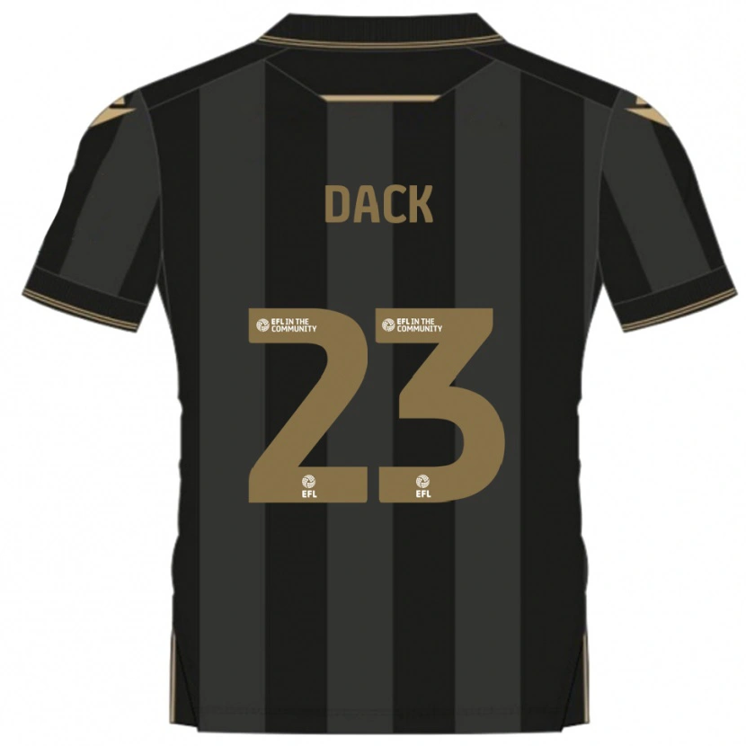 Danxen Kinder Bradley Dack #23 Schwarz Gold Auswärtstrikot Trikot 2025/26 T-Shirt Österreich