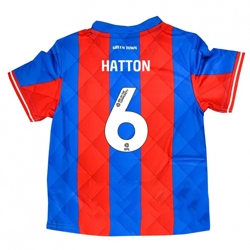 Danxen Kinder Charlie Hatton #6 Blau Rot Weiß Auswärtstrikot Trikot 2025/26 T-Shirt Österreich