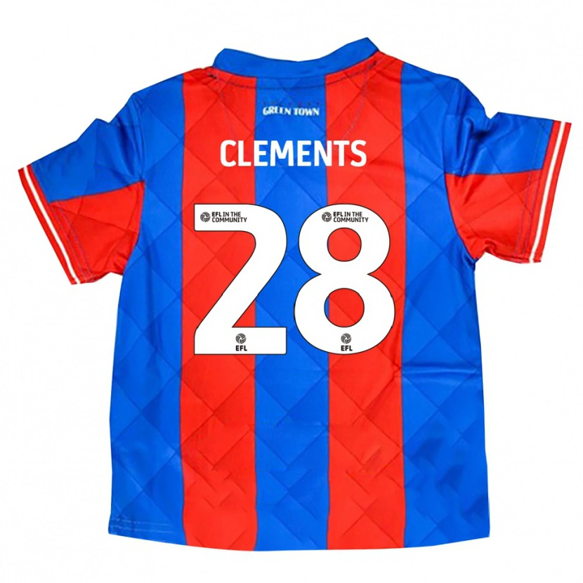 Danxen Kinder Charlie Clements #28 Blau Rot Weiß Auswärtstrikot Trikot 2025/26 T-Shirt Österreich
