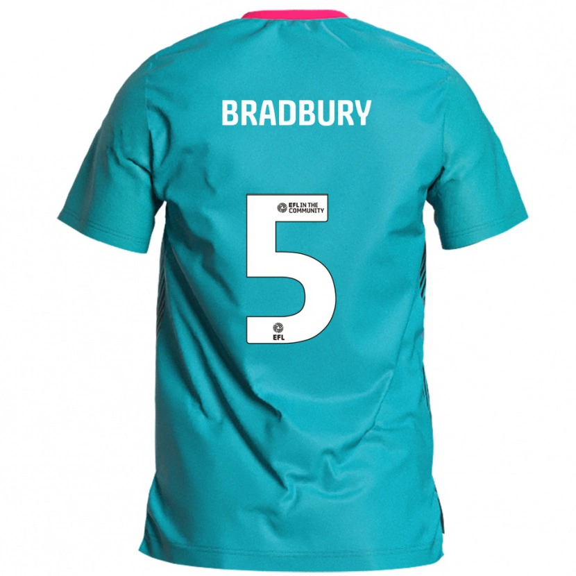 Danxen Kinder Tom Bradbury #5 Himmelblau Pink Auswärtstrikot Trikot 2025/26 T-Shirt Österreich