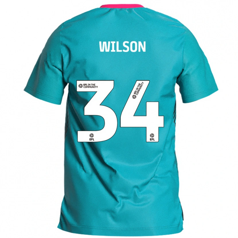 Danxen Kinder Robbie Wilson #34 Himmelblau Pink Auswärtstrikot Trikot 2025/26 T-Shirt Österreich