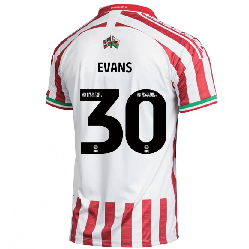 Danxen Kinder Corey Evans #30 Rot Weiß Auswärtstrikot Trikot 2025/26 T-Shirt Österreich