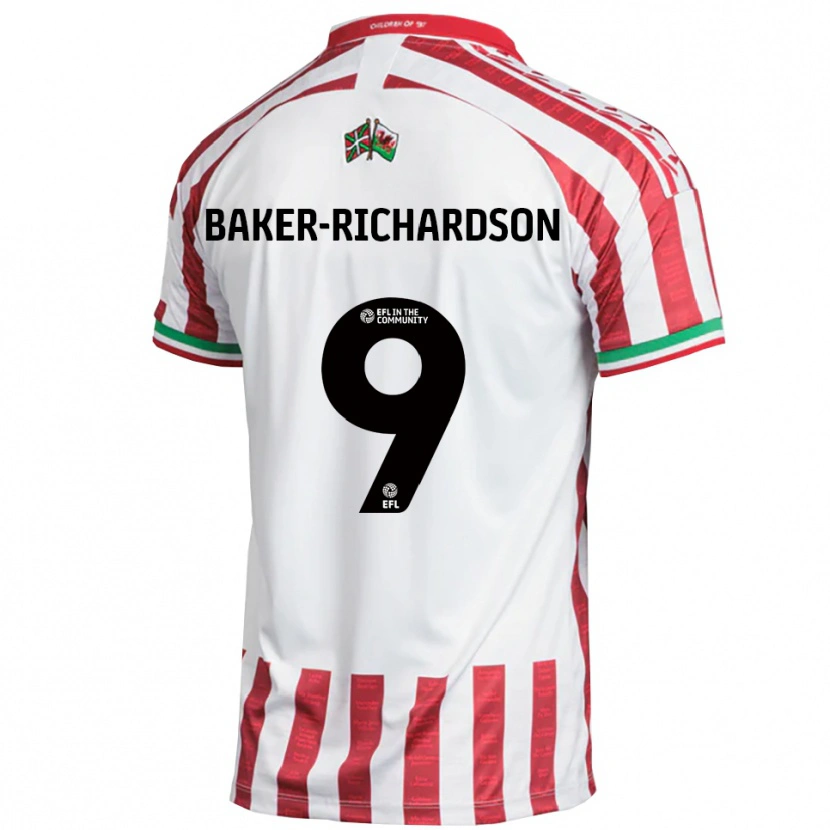 Danxen Kinder Courtney Baker-Richardson #9 Rot Weiß Auswärtstrikot Trikot 2025/26 T-Shirt Österreich