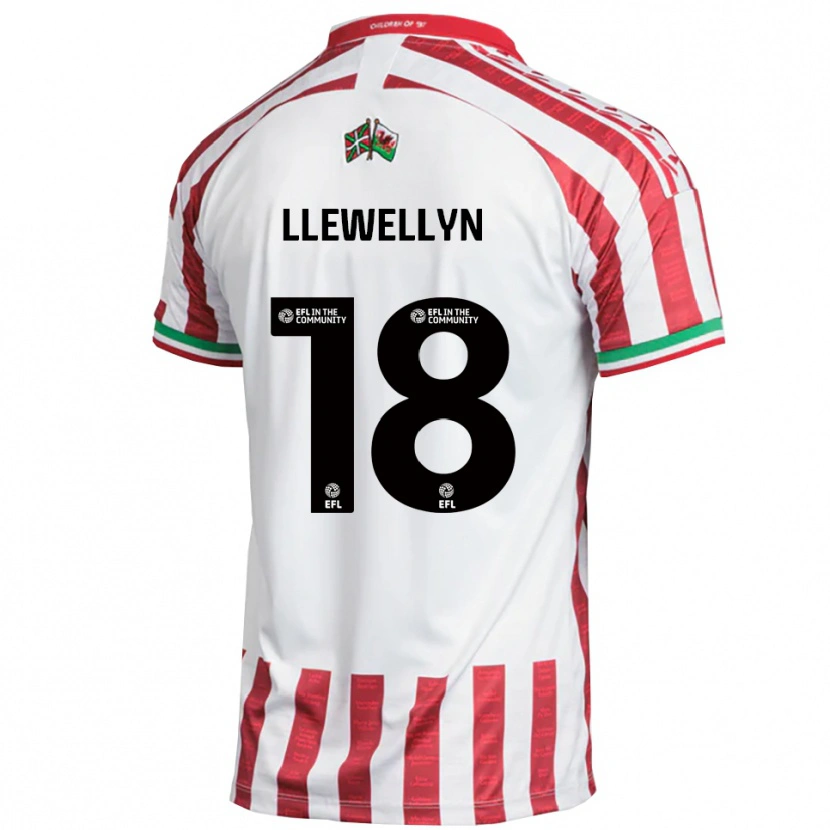 Danxen Kinder Cameron Llewellyn #18 Rot Weiß Auswärtstrikot Trikot 2025/26 T-Shirt Österreich