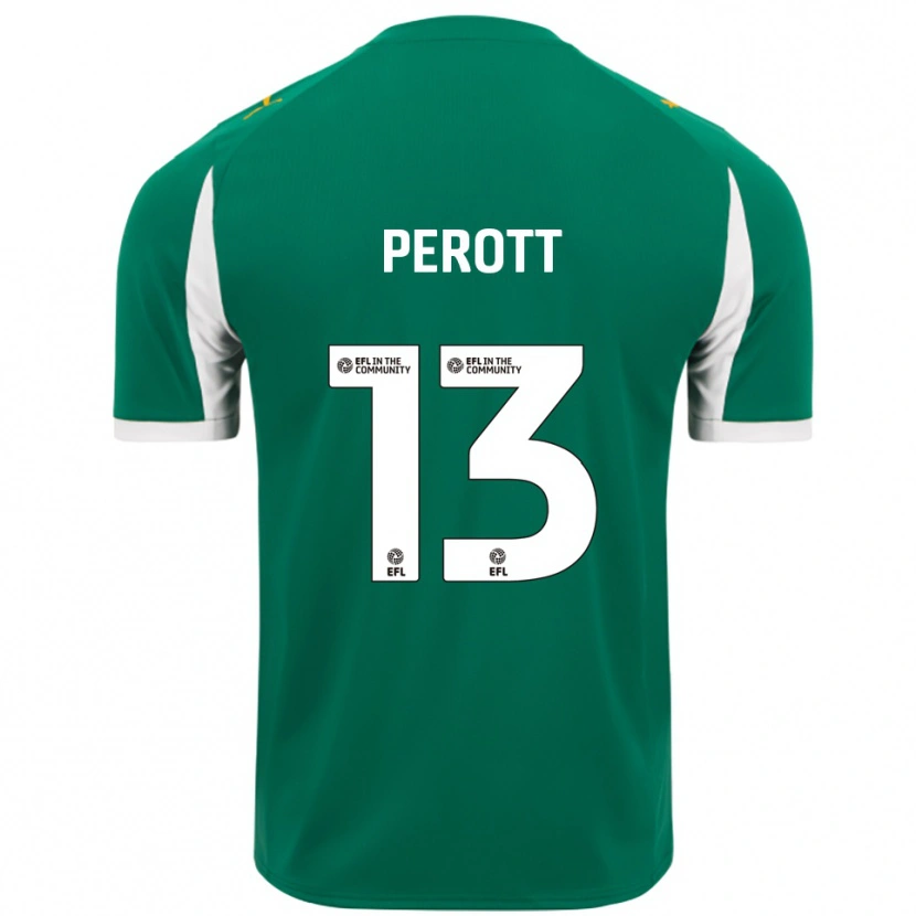 Danxen Kinder Milai Perott #13 Grün Weiß Auswärtstrikot Trikot 2025/26 T-Shirt Österreich