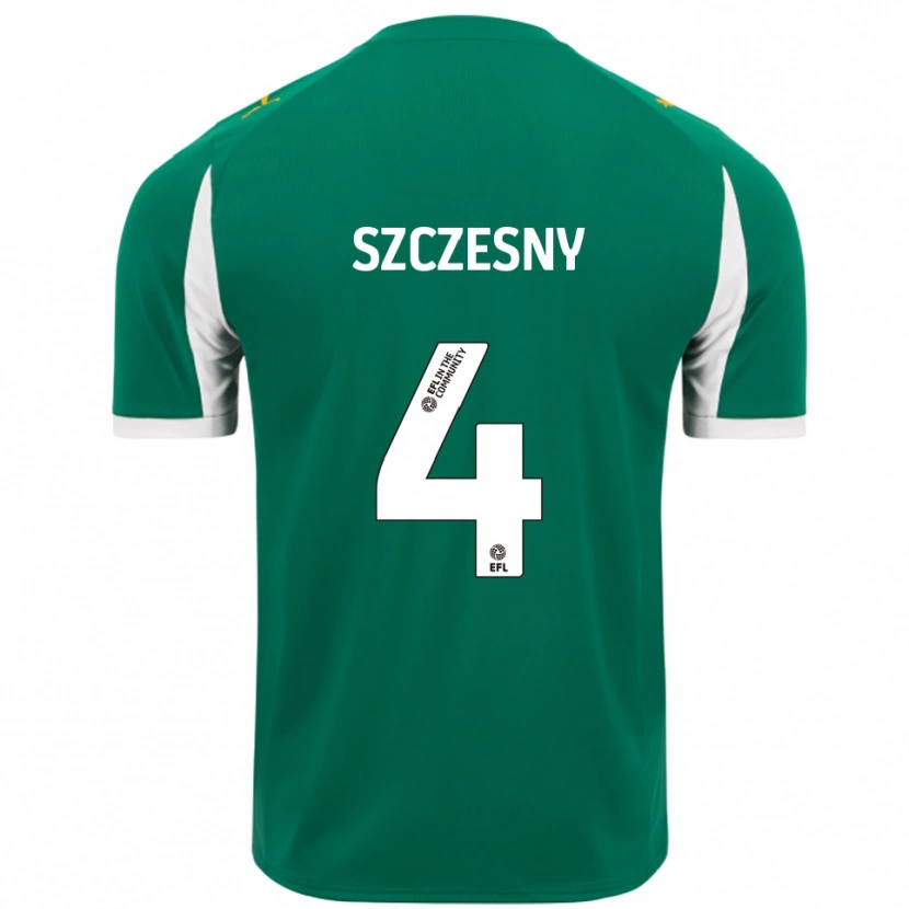 Danxen Kinder Nikos Szczesny #4 Grün Weiß Auswärtstrikot Trikot 2025/26 T-Shirt Österreich