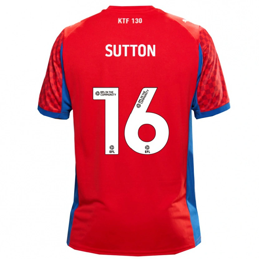 Danxen Kinder Will Sutton #16 Rot Blau Auswärtstrikot Trikot 2025/26 T-Shirt Österreich