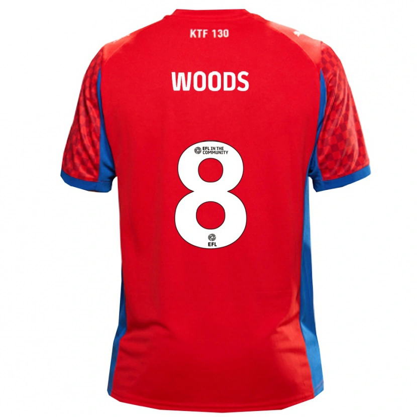 Danxen Kinder Ryan Woods #8 Rot Blau Auswärtstrikot Trikot 2025/26 T-Shirt Österreich