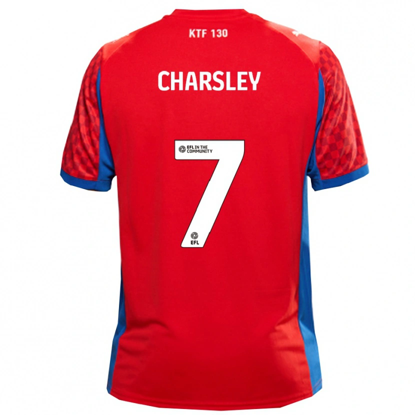 Danxen Kinder Harry Charsley #7 Rot Blau Auswärtstrikot Trikot 2025/26 T-Shirt Österreich