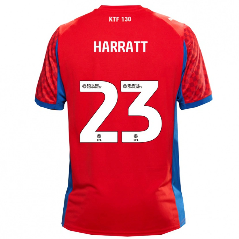 Danxen Kinder Kian Harratt #23 Rot Blau Auswärtstrikot Trikot 2025/26 T-Shirt Österreich