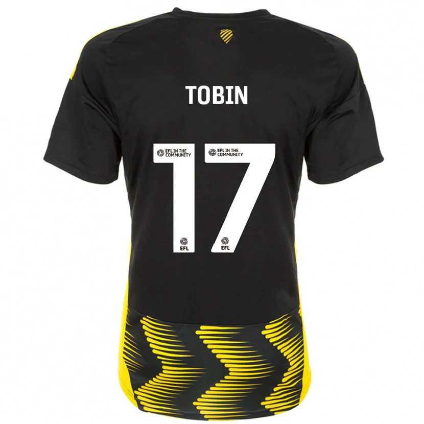 Danxen Kinder Laura Tobin #17 Schwarz Gelb Auswärtstrikot Trikot 2025/26 T-Shirt Österreich
