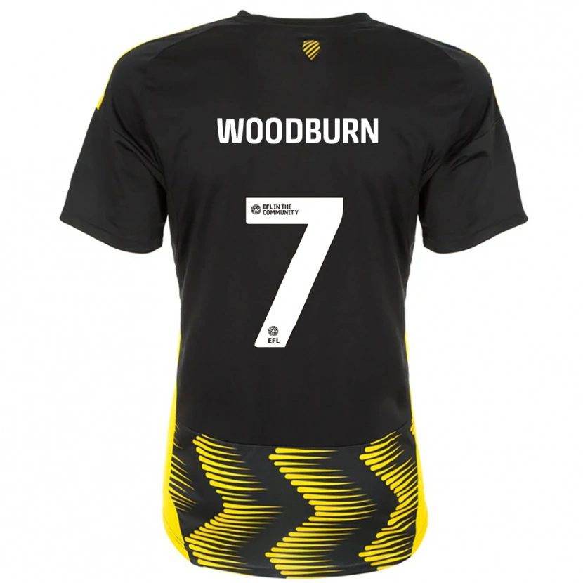 Danxen Kinder Ben Woodburn #7 Schwarz Gelb Auswärtstrikot Trikot 2025/26 T-Shirt Österreich