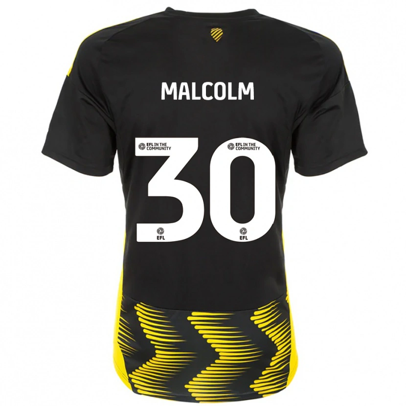 Danxen Kinder Kyrell Malcolm #30 Schwarz Gelb Auswärtstrikot Trikot 2025/26 T-Shirt Österreich