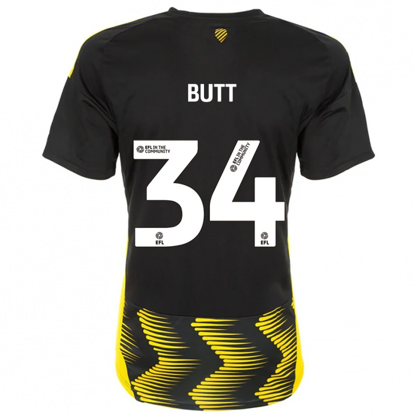 Danxen Kinder Ruben Butt #34 Schwarz Gelb Auswärtstrikot Trikot 2025/26 T-Shirt Österreich
