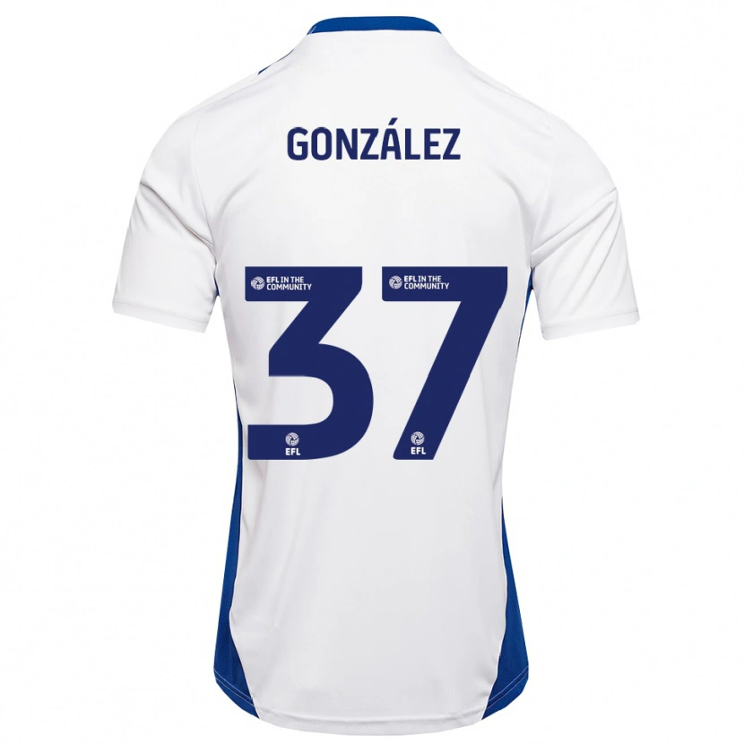 Danxen Kinder Dani González #37 Weiß Blau Auswärtstrikot Trikot 2025/26 T-Shirt Österreich