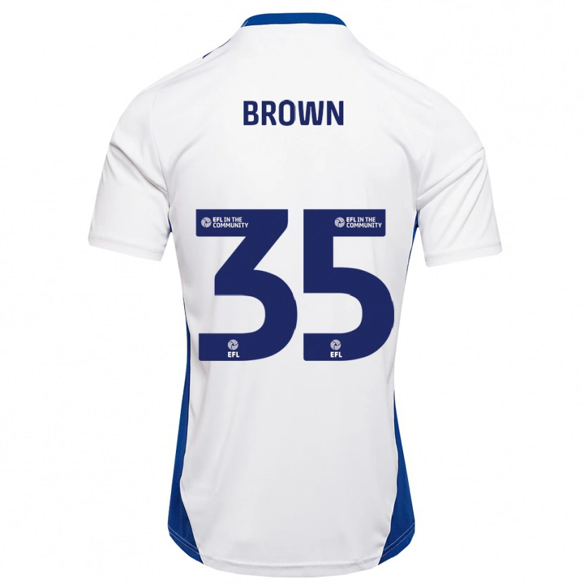 Danxen Kinder Jaxon Brown #35 Weiß Blau Auswärtstrikot Trikot 2025/26 T-Shirt Österreich
